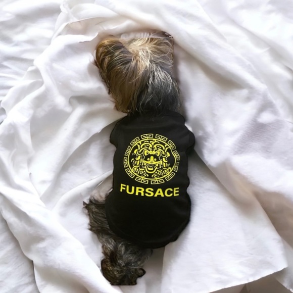 FURSACE Small Dog/ Cat Tee Shirt/ Black and Gold/ Brand New - Picture 7 of 14